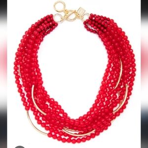 Zenzii Catch The Wave Beaded Necklace Red